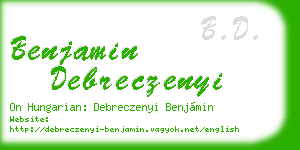 benjamin debreczenyi business card